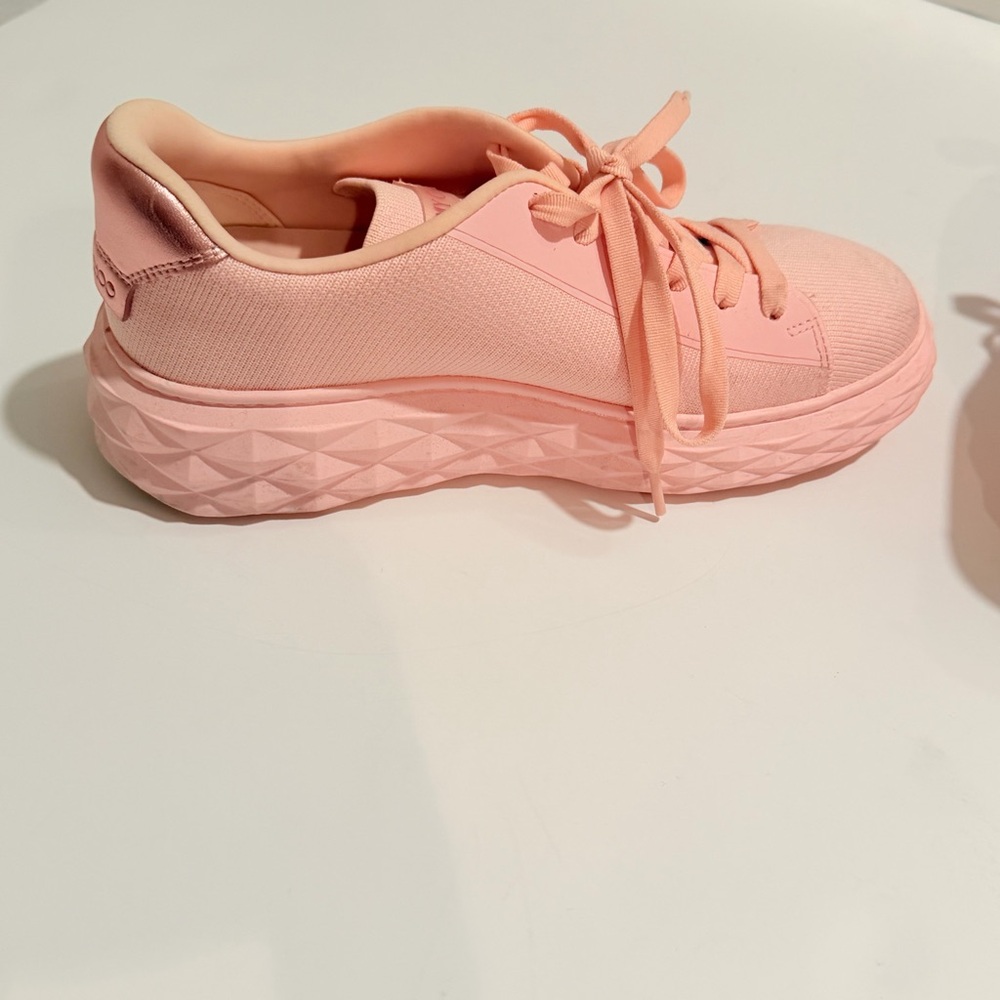 Iconic Jimmy Choo Blush Pink Platform Sneakers Size 7.5 - Picture 9 of 16